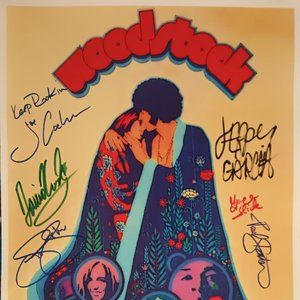 1969 Woodstock signed Tribute concert poster 10 Year Anniversary Reproduction